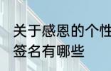 关于感恩的个性签名 关于感恩的个性签名有哪些