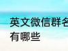 英文微信群名称大全 英文微信群名称有哪些
