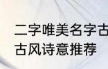 二字唯美名字古风诗意 二字唯美名字古风诗意推荐